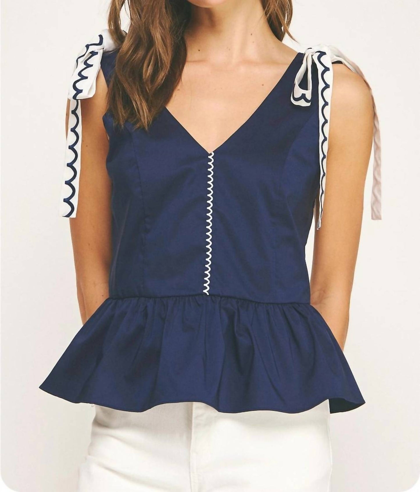 Strut & Bolt - Scallop Embroidery Sleeveless Top