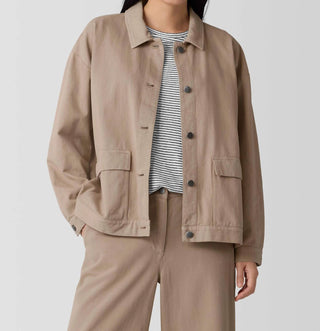 Eileen Fisher - Garment-dyed Utility Cotton Collar Jacket
