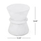 Outdoor Lightweight Concrete End Table With Hourglass Structure - Antique White