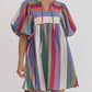 Entro - Striped Bubble Sleeve Dress