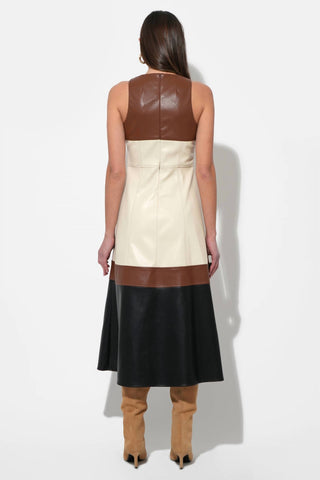 Adelyn Rae - Caspia Vegan Color Block Midi Dress