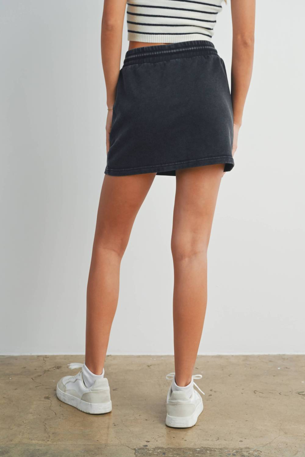 Buttermelon - Washed French Terry Front Pocket Mini Skirt
