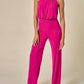 Blue Blush - Halter Neck Open Back Jumpsuit