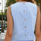 Entro - Striped High-low Hem Sleeveless Top