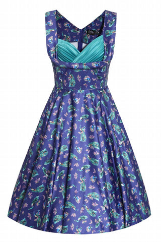 Dolly And Dotty - Grace Peacock Pleated Bust Dress