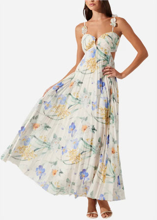 Astr - Emese Floral Pleated Maxi Dress