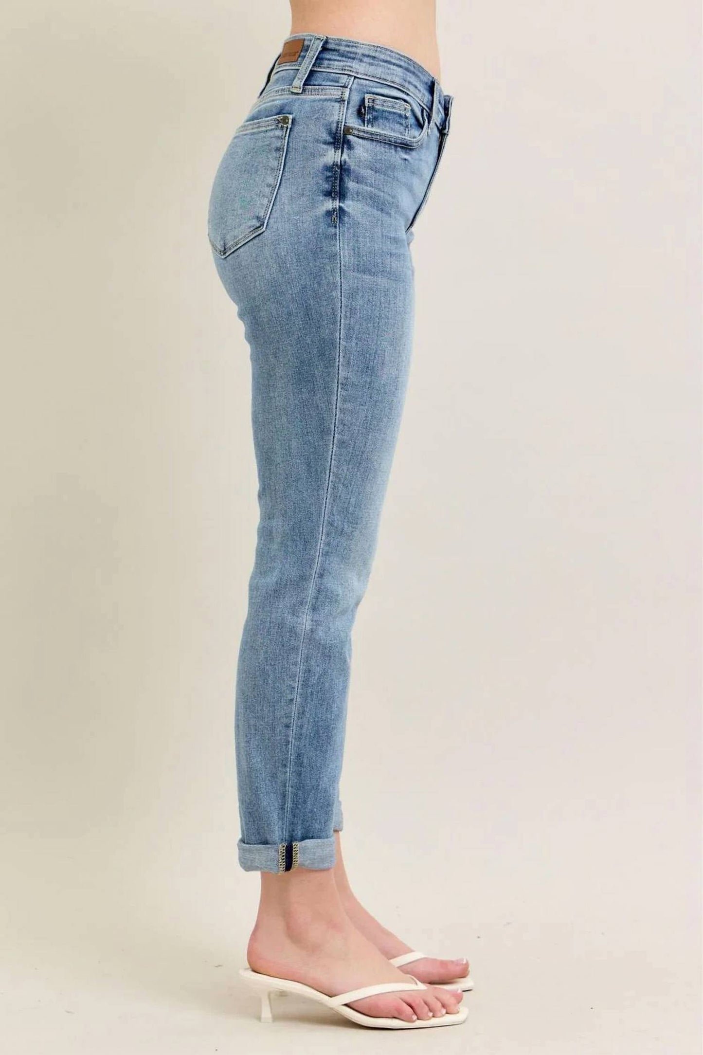 Judy Blue - Mid Rise Boyfriend Denim Jeans - Plus