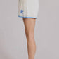 Flat White - Cancun Embroidered Shorts