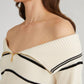 525 America - Sierra Off Shoulder Striped Pullover