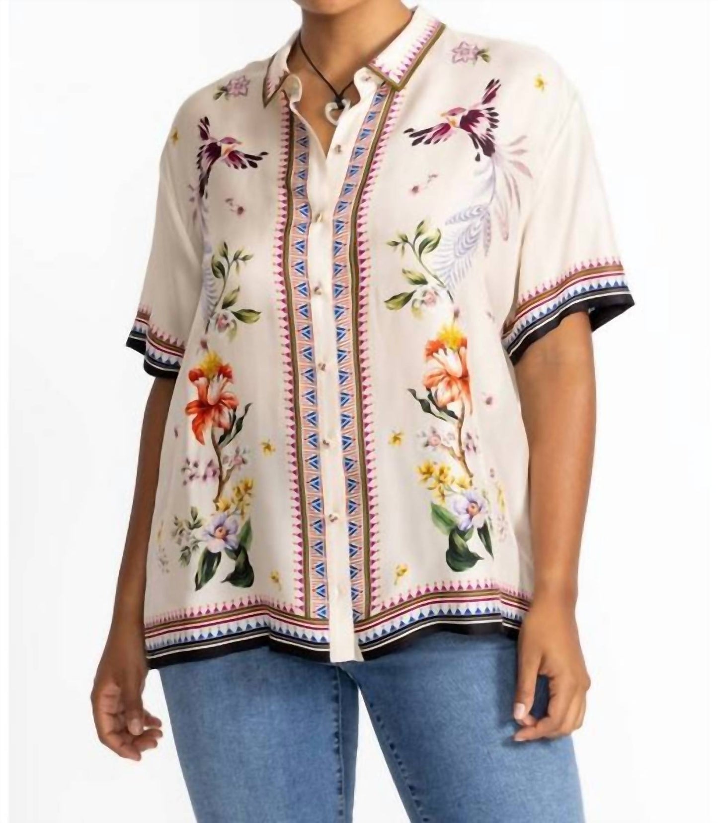 Johnny Was - Women's Ophelia Camp Shirt Plus