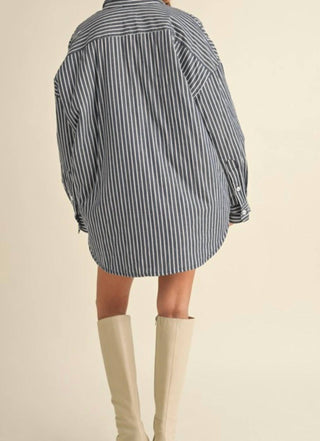 Klesis - Striped Padded Oversized Shacket