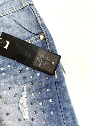 Buffalo David Bitton - Women's Embellished Panama Cut Off Denim Jean Shorts