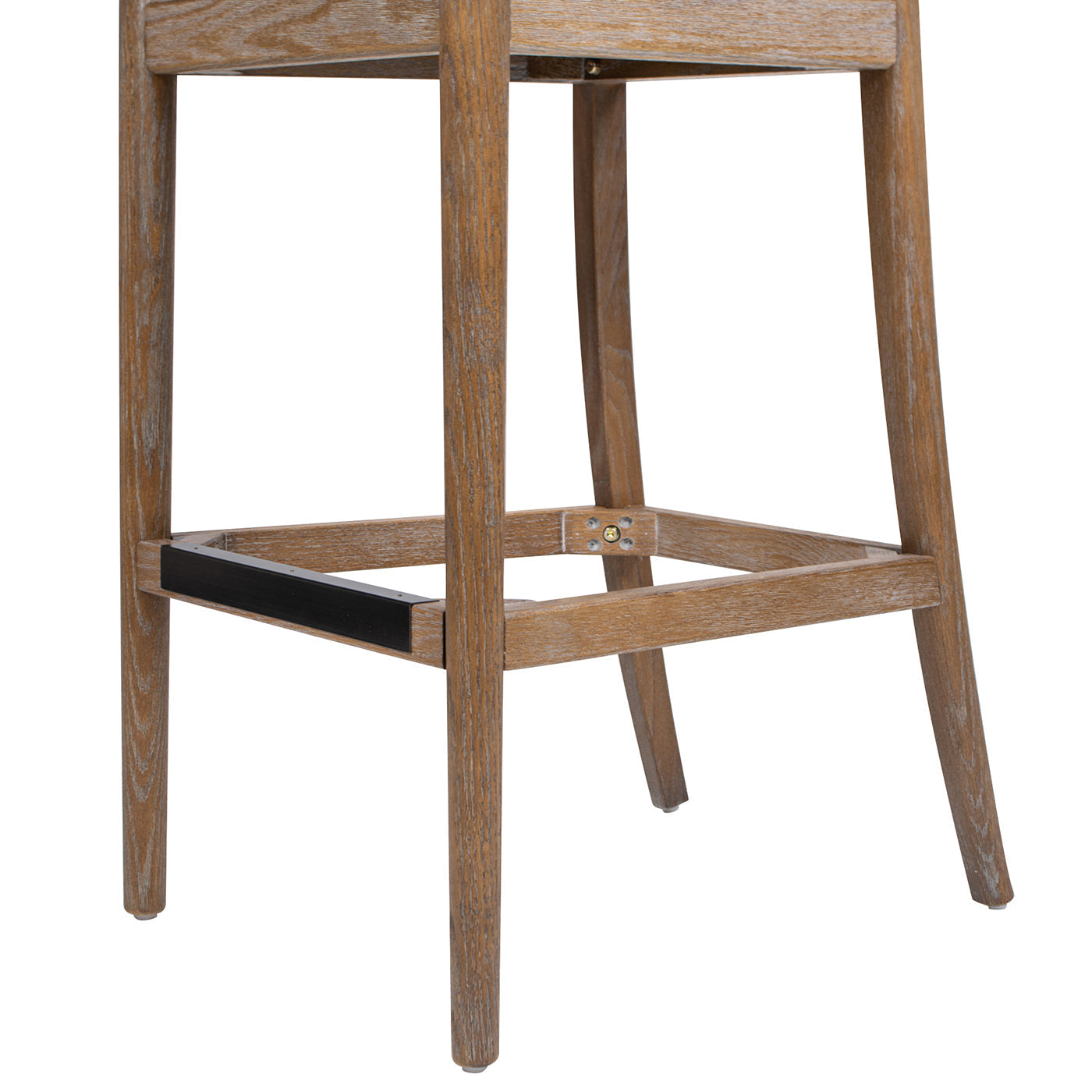 Arlin Upholstered Stool with Curved Back and Footrest - Set of 2