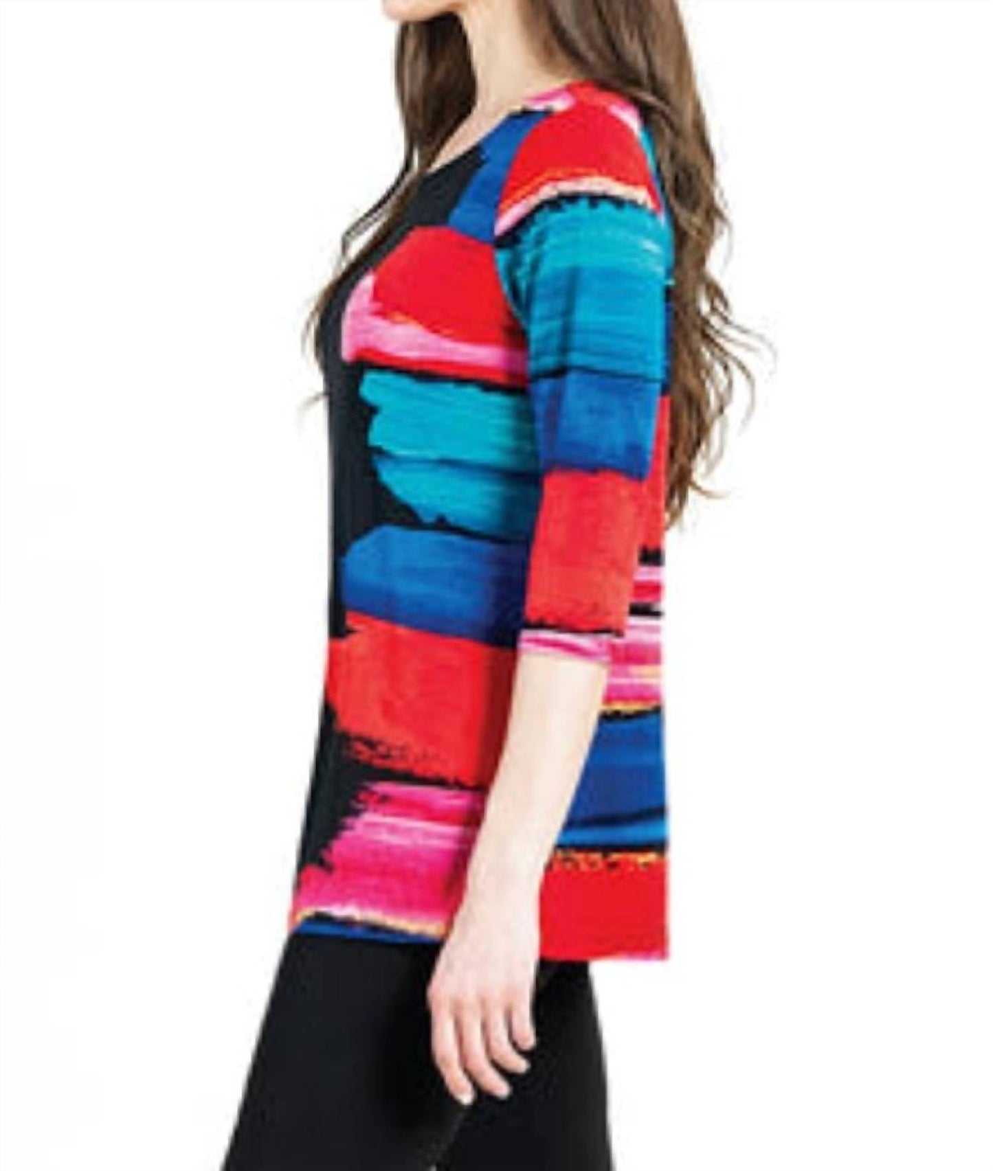Clara Sunwoo - Red Paint Stroke Scoop Neck Tunic