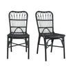 Outdoor Wicker Patio Dining Chairs Set with Durable Frame and Rattan Weave