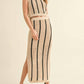 Miou Muse - Striped Pattern Crochet Knitted Long Maxi Skirt