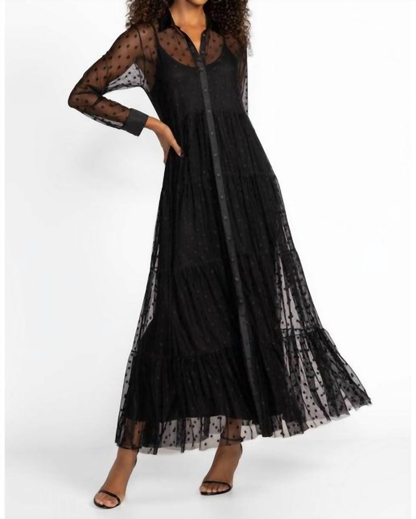 Johnny Was - MAZZY TIERED SHIRT DRESS (SLIP)