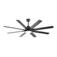 Ceiling Fan With Dimmable LED Light, 8 Blades, Smart Remote Control, Reversible DC Motor - Matte Black
