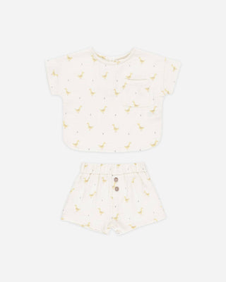 Quincy Mae - Kid's Geese Boxy Top + Short Set