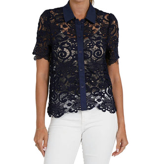Love Token - Ainsley Short Sleeve Lace Blouse