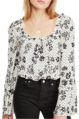 Free People - Intimately Free People One on One Bodysuit Top Shirt Ivory Floral