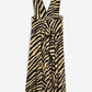 Topshop - Zebra Print Striped Pinafore V Neck Dress