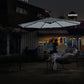 10ft Solar LED Offset Hanging Market Patio Umbrella (Khaki)