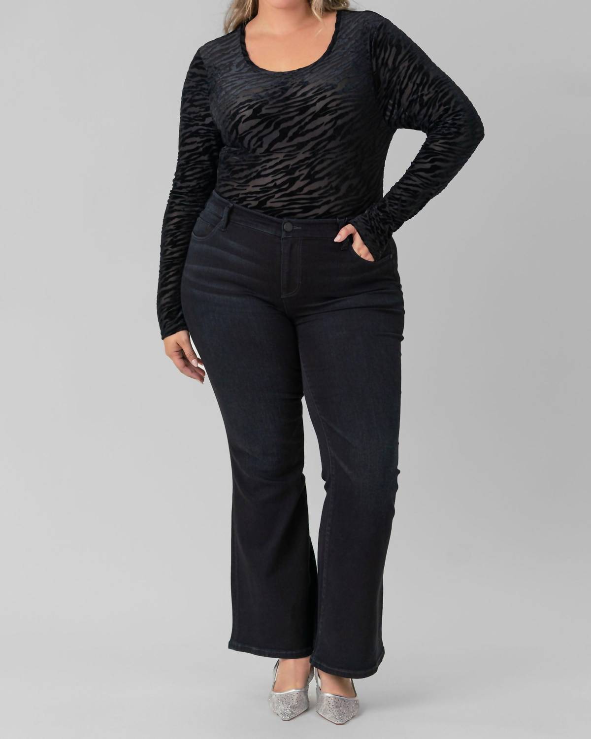 Good American - Zebra Burnout Bodysuit