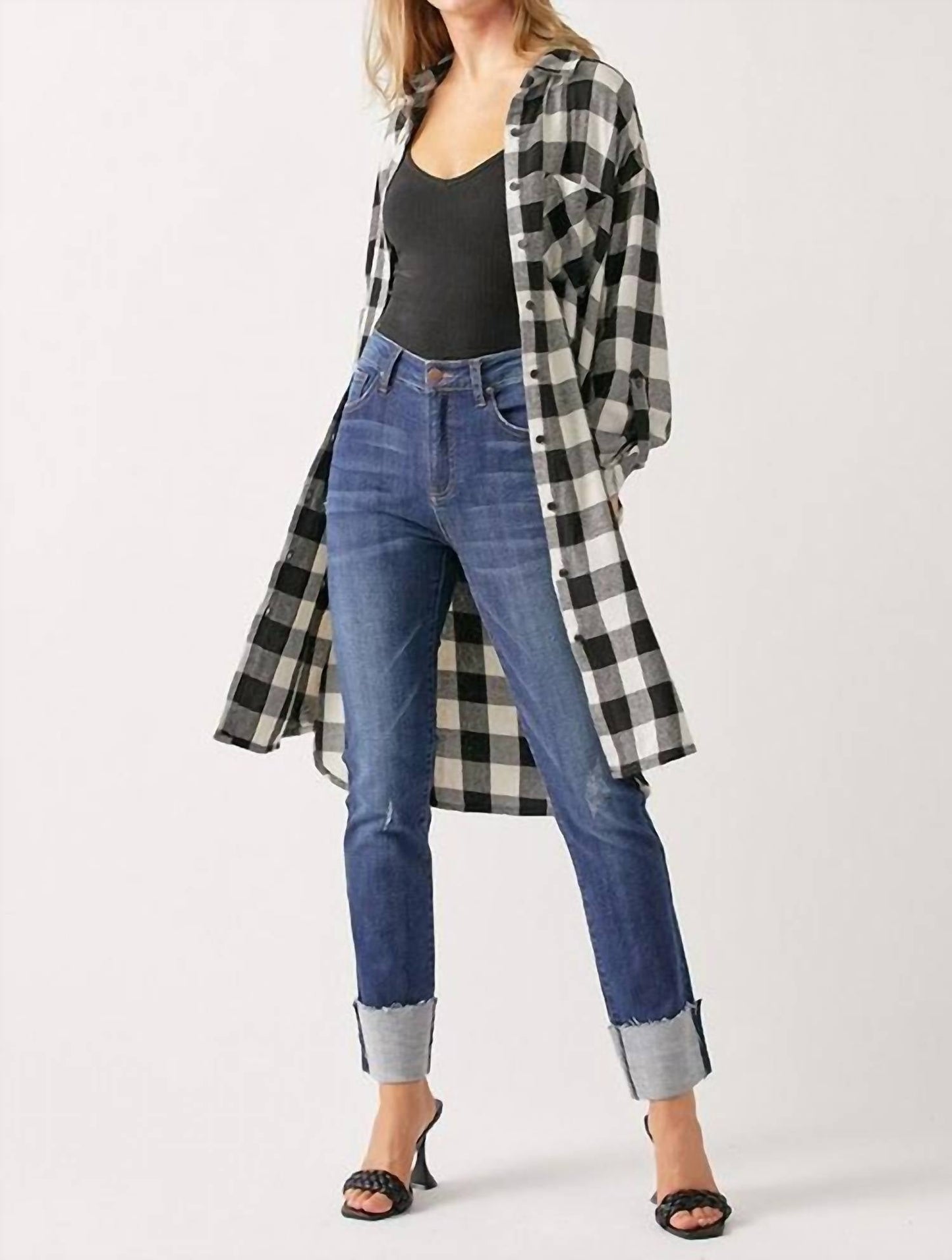 Risen - Rubie Buffalo Check Long Shacket Dress