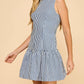 Tcec - Striped Ruffled Hem Mini Dress