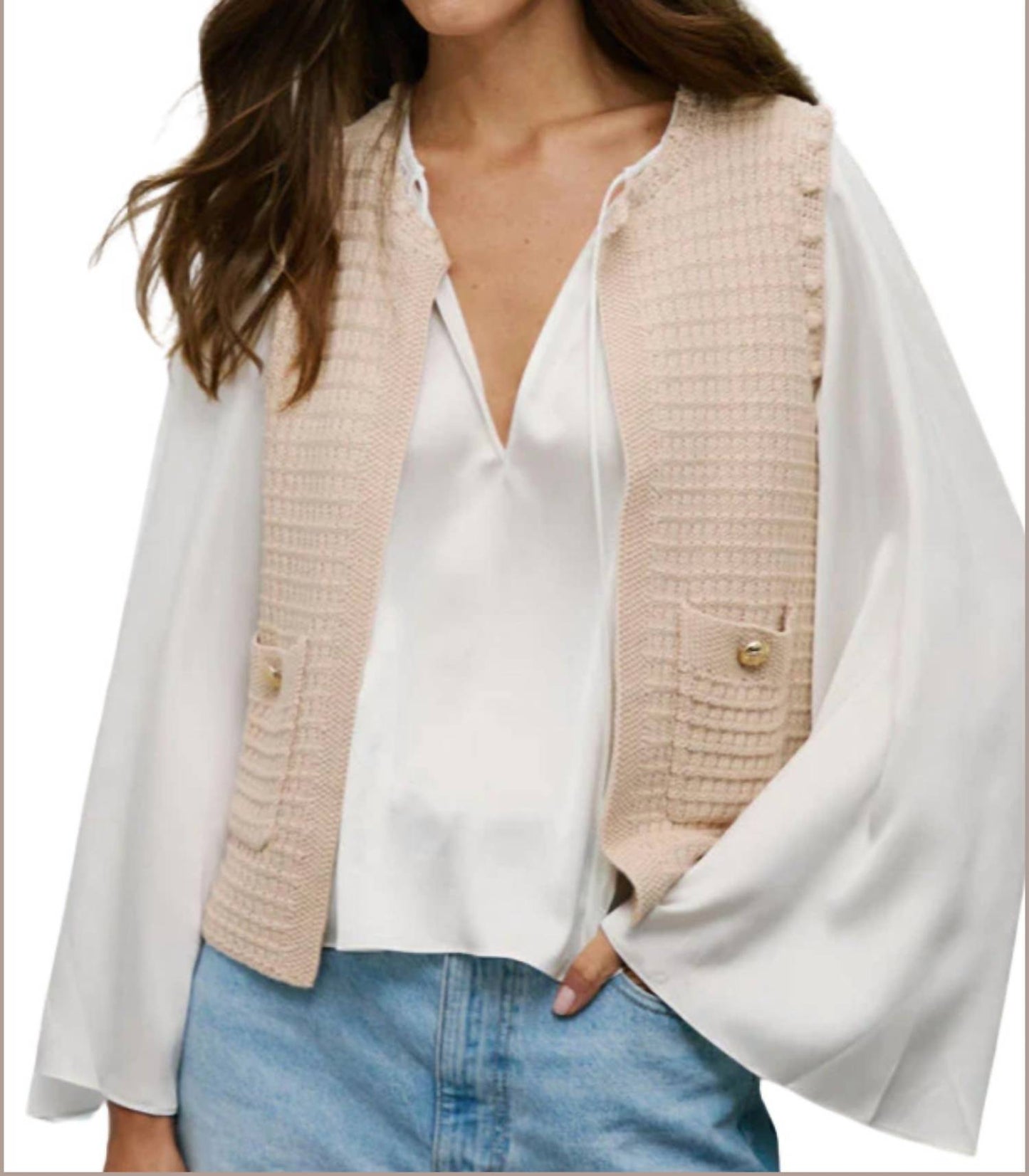 Autumn Cashmere - Open Front Texture Vest