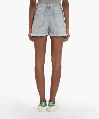 Kut From The Kloth - High Rise Roll-cuff Denim Shorts