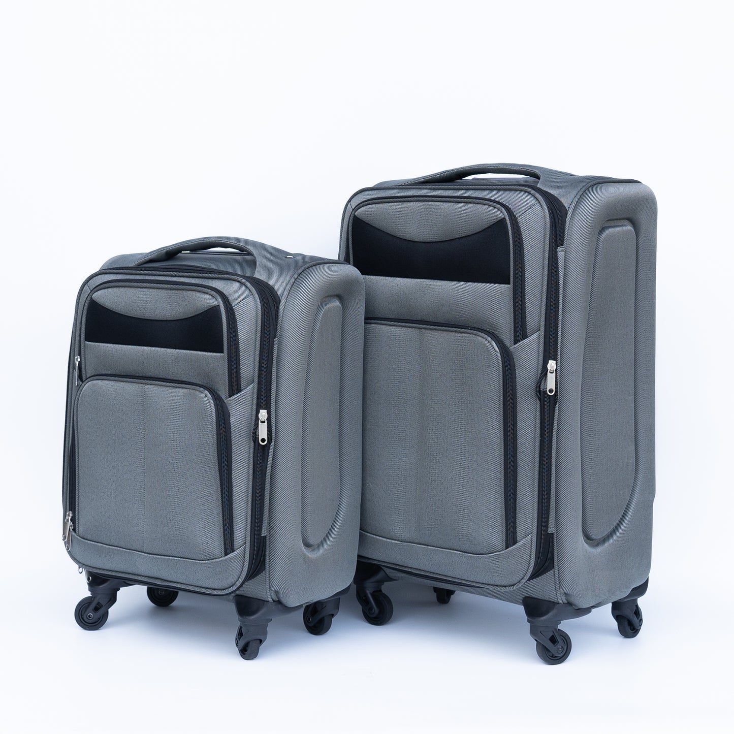 Two-Piece Oxford Fabric Softside Luggage Set — Gray (20" + 24")