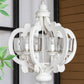 Farmhouse Chandelier, 6 Light Wood Chandelier Pendant Light Fixture With Adjustable Chain For Dining Room Living Room Entryway, Bulb Not Included
