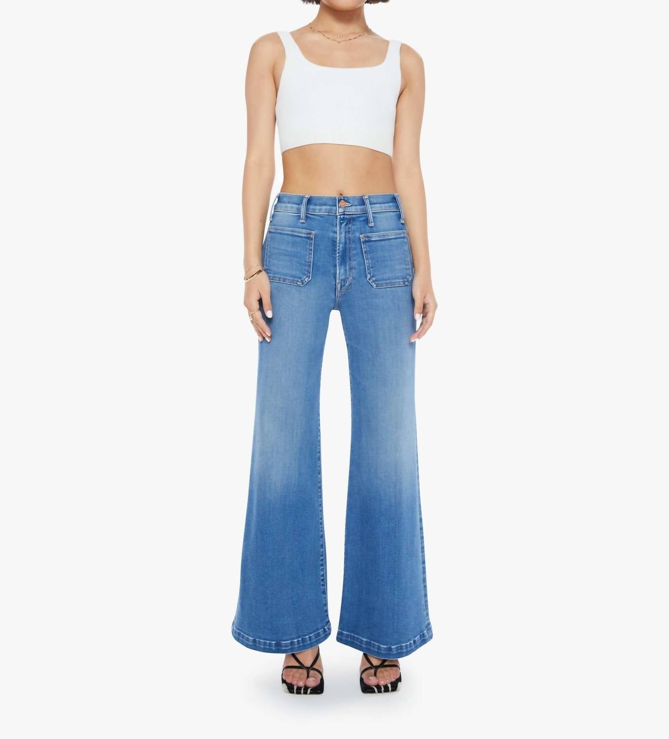 Mother - Lil' Hustler Roller Patch Pocket Sneak Wide Leg Jeans