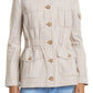 Veronica Beard Check Camp Jacket, Size 12 in White Multi