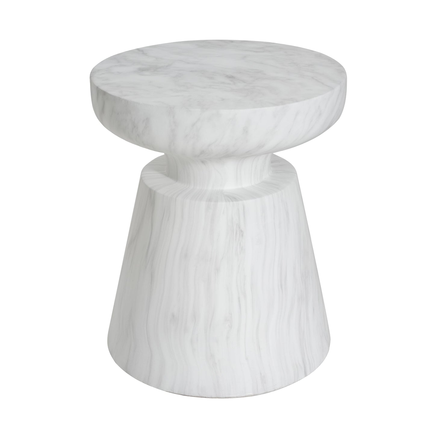Outdoor Ponti Travertine Side Table, White