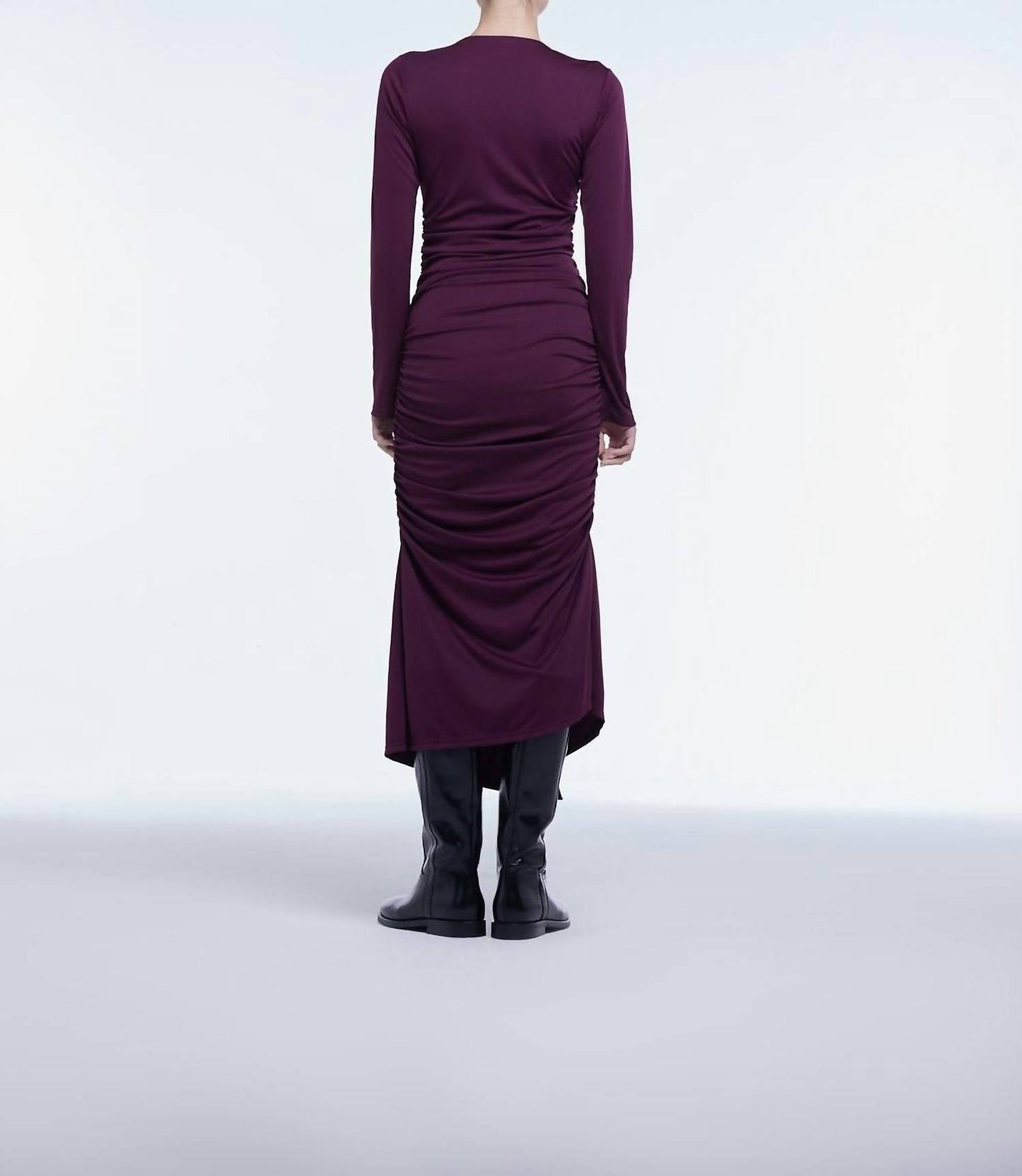 Dāl The Label - Ruched Asymmetric Midi Dress