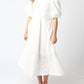Olivaceous - Gracie Eyelet Puff Sleeve Midi Dress