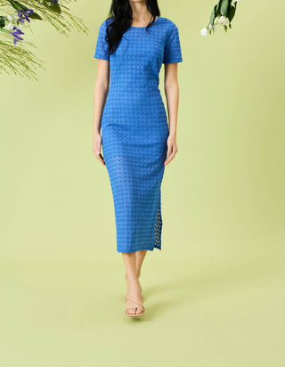 Donna Morgan - Short Sleeve Regatta Lace Midi Dress