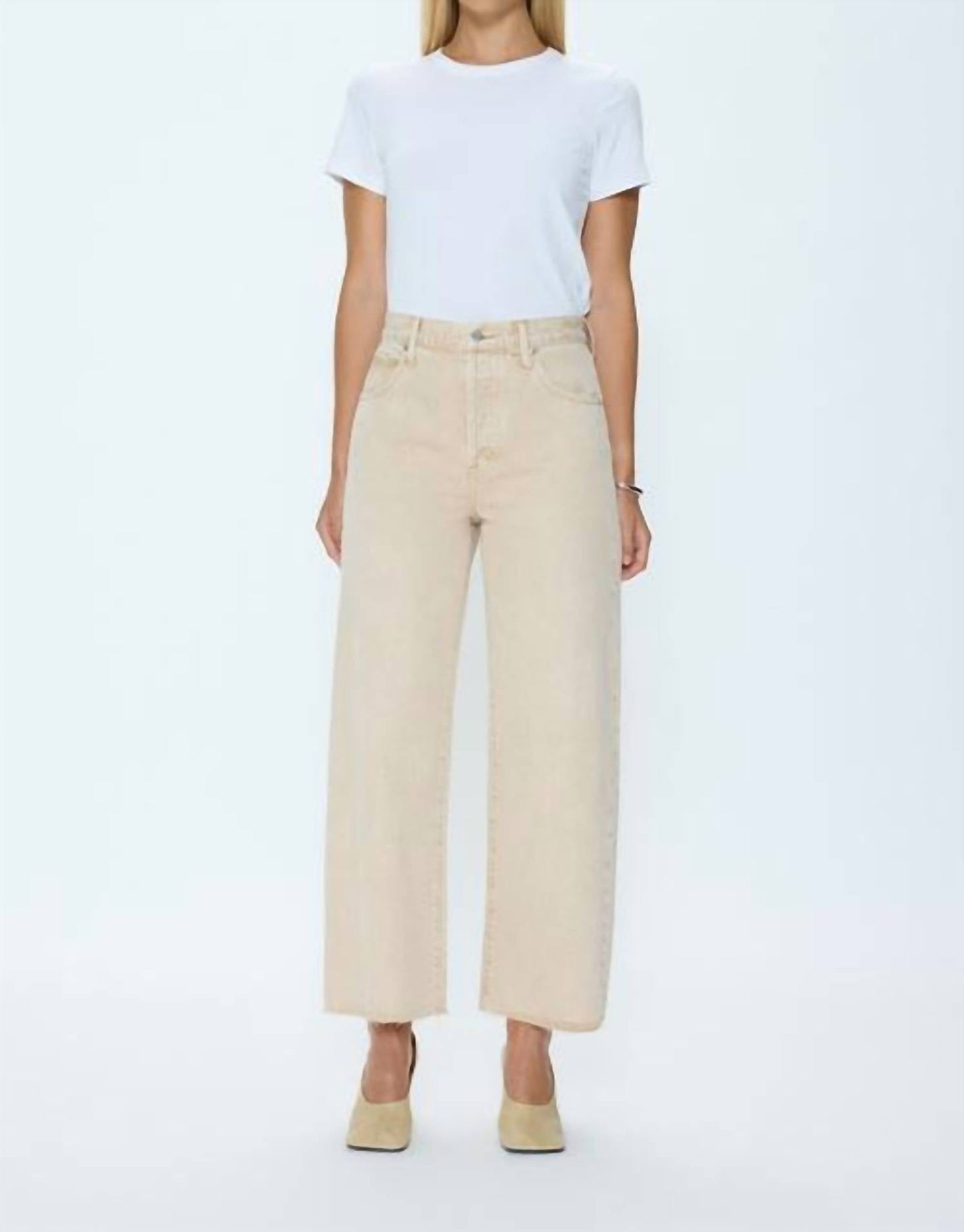Pistola - Tate Crop High Rise Bowed Wide Leg Jean