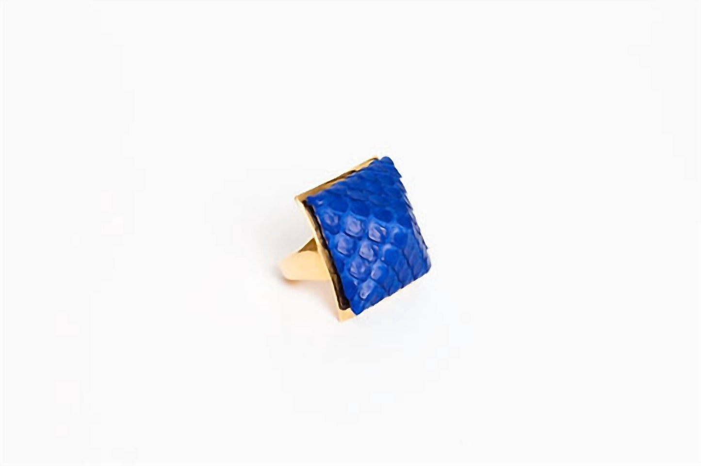 Avenue Chic - Women's Exotic Leather Pyramid Ring
