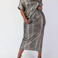 The Curve La - Plus Size Foil Printed Short Sleeve Top And Skirt Set