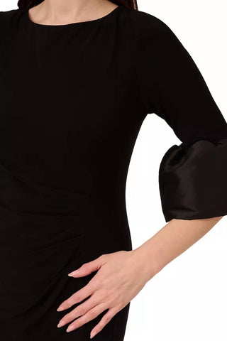 Adrianna Papell - Bell-cuff Draped Jersey Dress - Plus