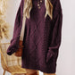1 The Woman - Cable Knit Drop Shoulder Loose Fit Sweater Dress
