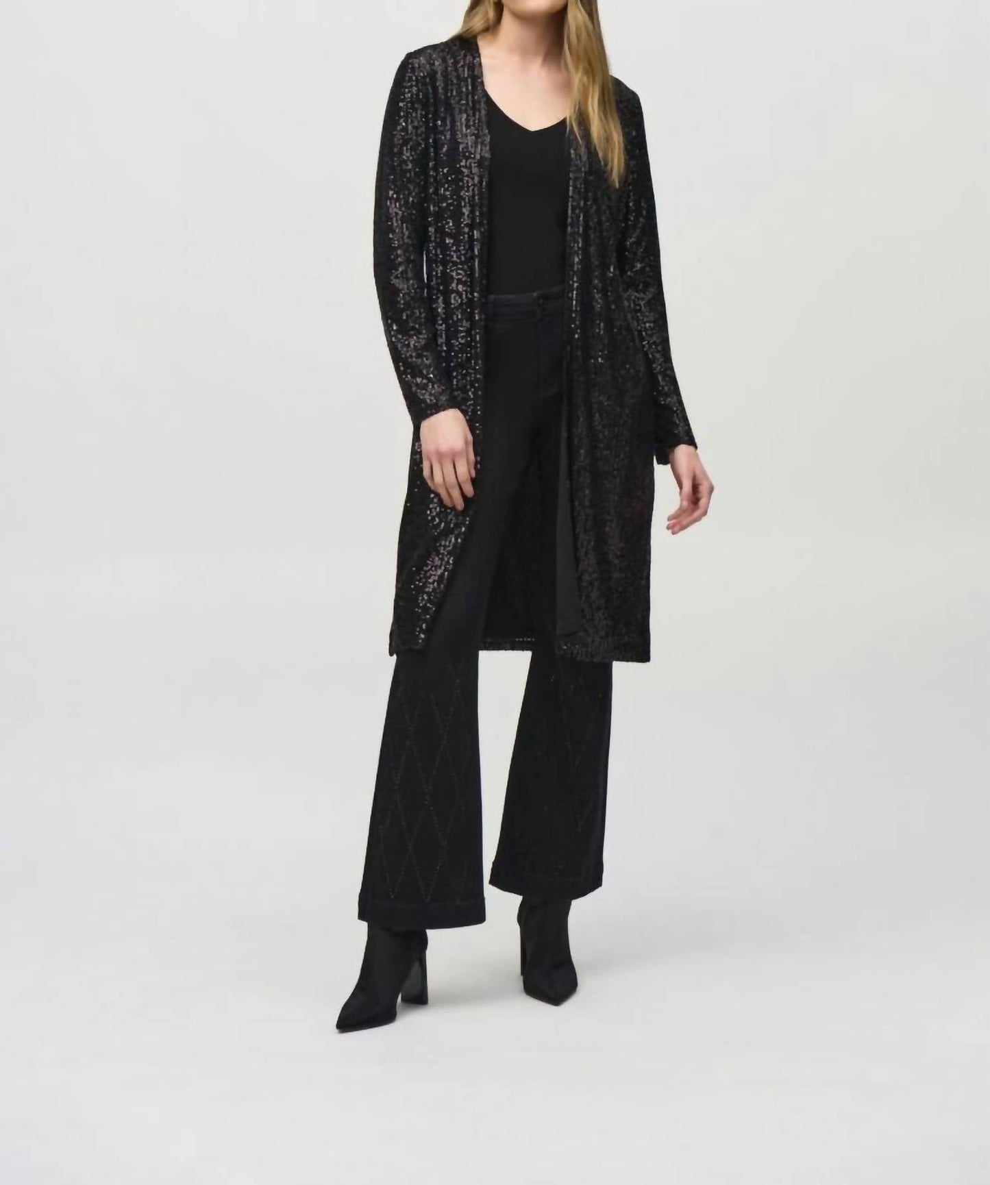 Joseph Ribkoff - Sequined Long Sleeve Cover-up Jacket