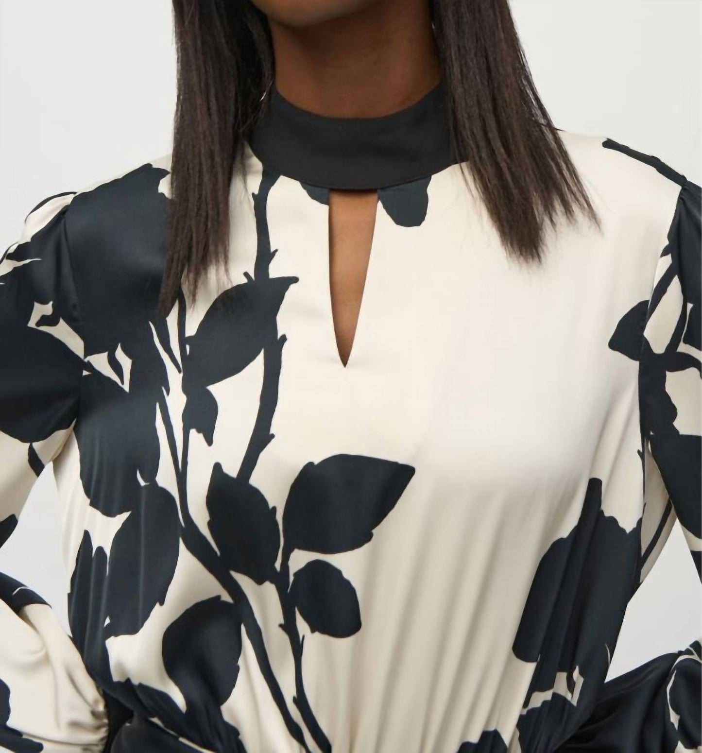 Joseph Ribkoff - Satin And Georgette Floral Print Top