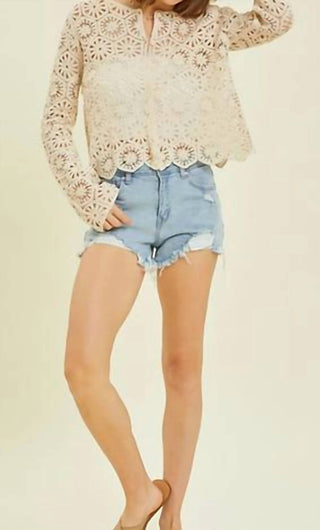 Heyson - Charlotte Crochet Lace Crop Cardigan