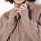 Apricot - Textured Rib Edge Zip Jacket
