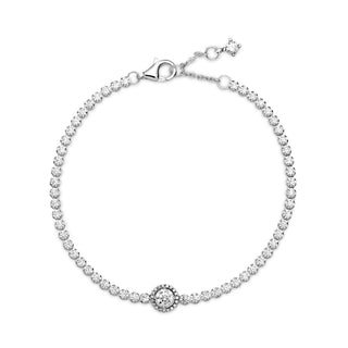 Pandora - Women's Sparkling Halo Tennis Bracelet